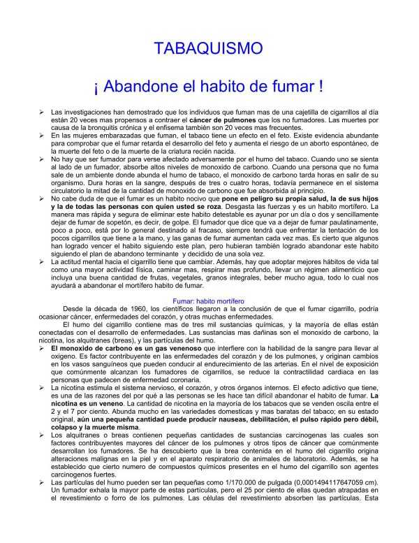 Cover of Tabaquismo - ¡Abandone el habito de fumar!