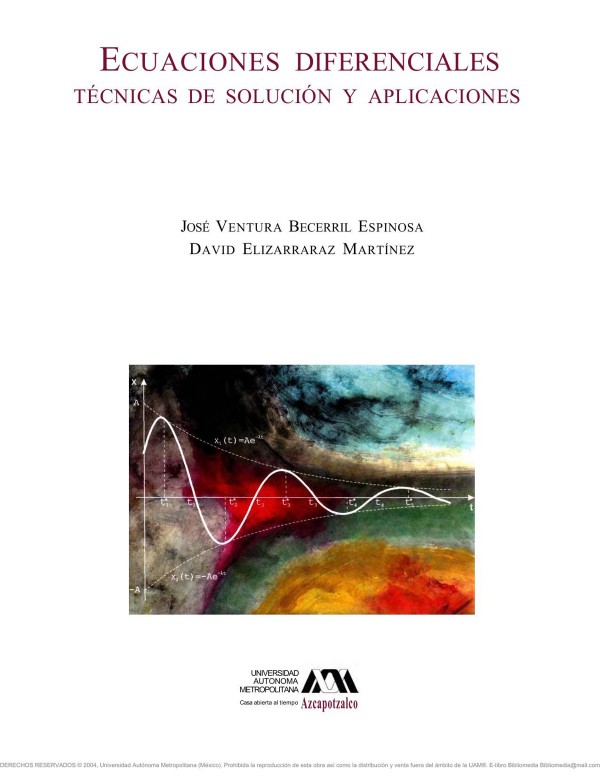 Cover of Ecuaciones Diferenciales: Técnica de Solución y Aplicaciones